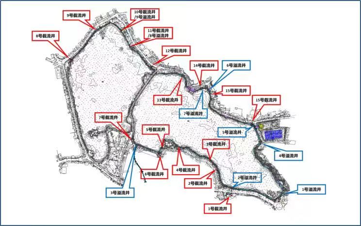 九江市南门湖与甘棠湖溢流口编号图